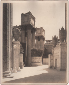 Colonnade with urns